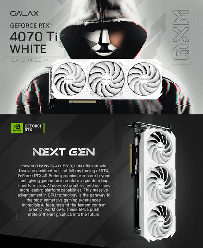 GALAX NVIDIA GeForce RTX™ 4070 Ti EX Gamer White 12GB GDDR6X Graphics Card