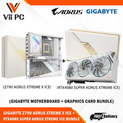 GIGABYTE Z790 AORUS XTREME X ICE MOTHERBOARD + AORUS GeForce RTX4080 RTX 4080 SUPER XTREME ICE 16GB GRAPHICS CARD BUNDLE **Limited Stock**