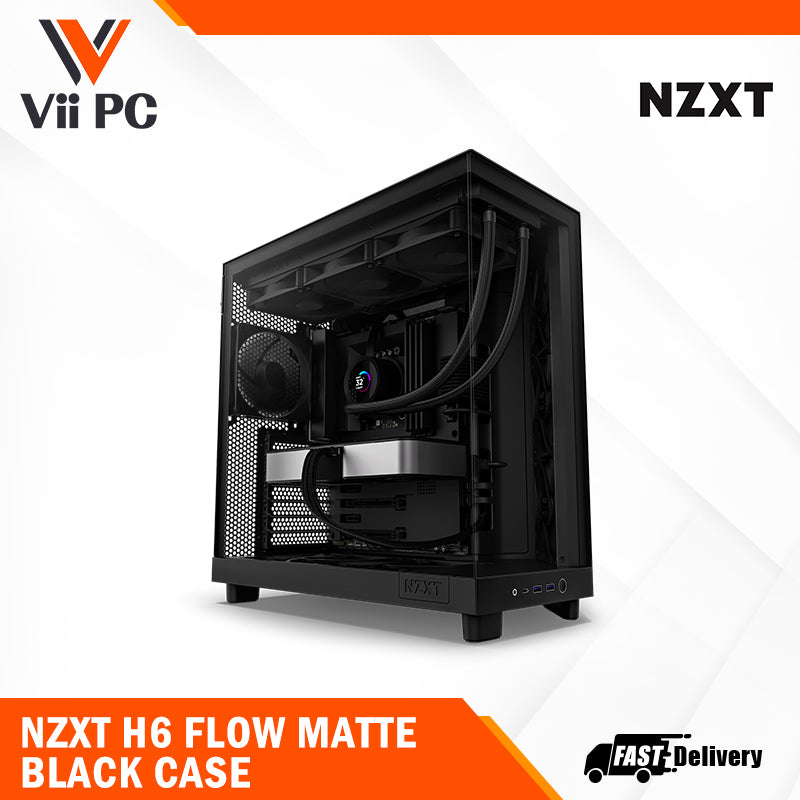 NZXT H6 FLOW/H6 FLOW RGB Dual-Chamber Mid-Tower Airflow Case /w ...