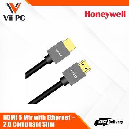 Honeywell HDMI 2/3/5/10 Mtr with Ethernet – 2.0 Compliant Slim Platinum Series/3 Years Warranty