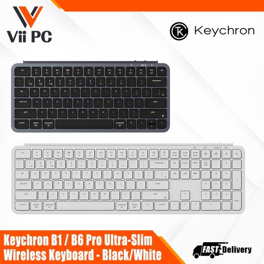 Keychron B1/B6 Pro Ultra-Slim Wireless Keyboard - Space Gray / Ivory White