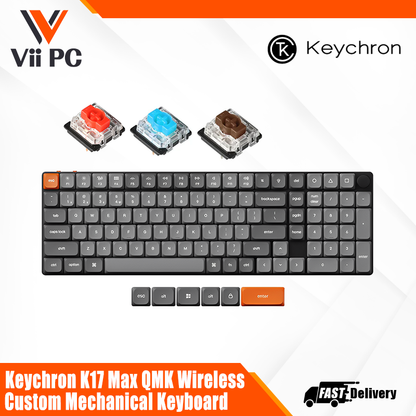 Keychron K17 Max QMK Wireless Custom Mechanical Keyboard - Switch (Red/Blue/Brown)