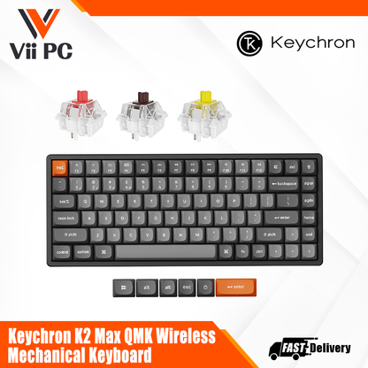 Keychron K2 Max QMK Wireless Mechanical Keyboard - Keychron Super (Red/Brown/Banana)