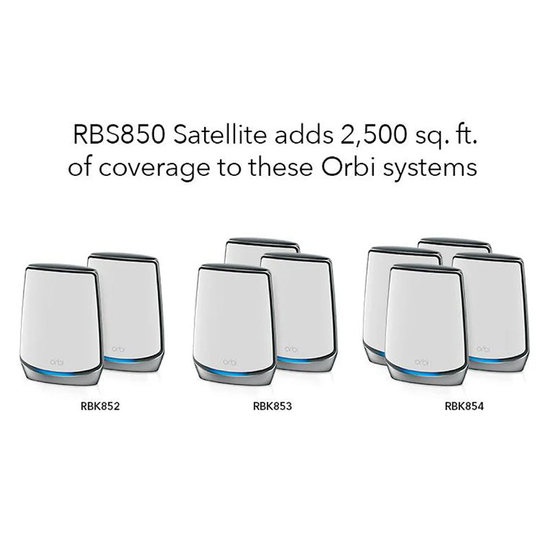 NETGEAR Orbi 850 Tri-Band WiFi 6 Mesh Add-on Satellite - AX6000 6Gbps Satellite (RBS850) Only