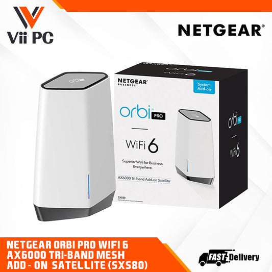 NETGEAR Orbi Pro WiFi 6 AX6000 Tri-Band Mesh Add-on Satellite (SXS80) for Business/Home | Requires Orbi Pro Router