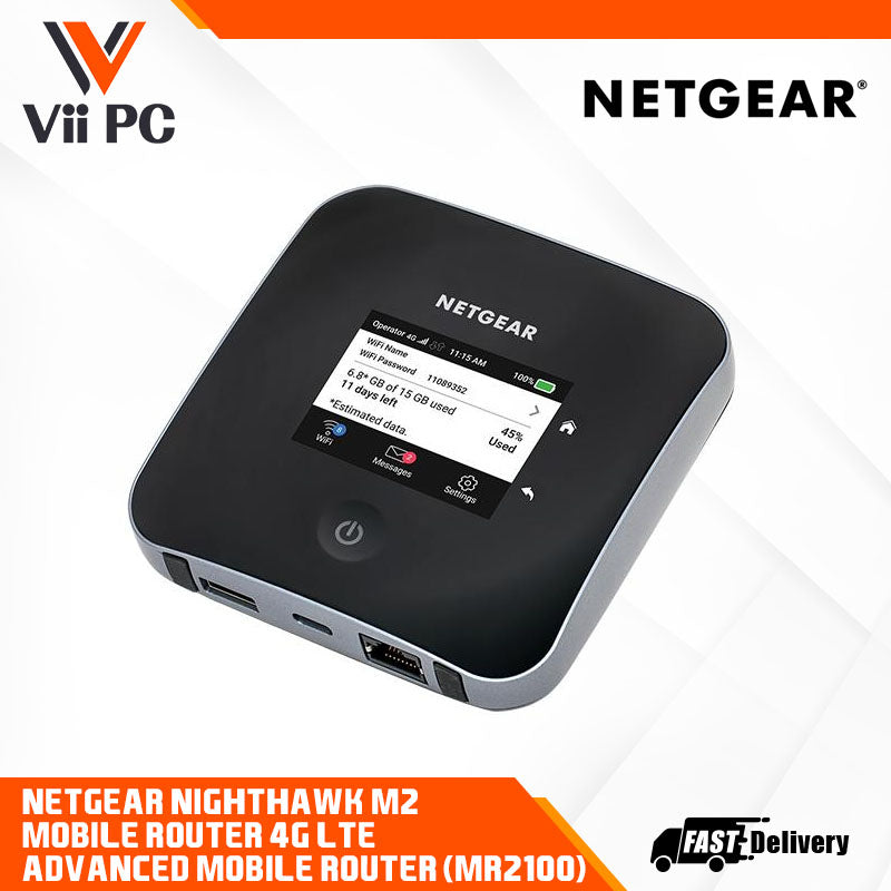 NETGEAR Nighthawk M2 Mobile Router 4G LTE Advanced Mobile Router (MR2100) - Download Speeds of up 2 Gbps, Wi-Fi Connect Up to 20 Devices, Create a WLAN Anywhere, Unlocked to Use Any SIM Card