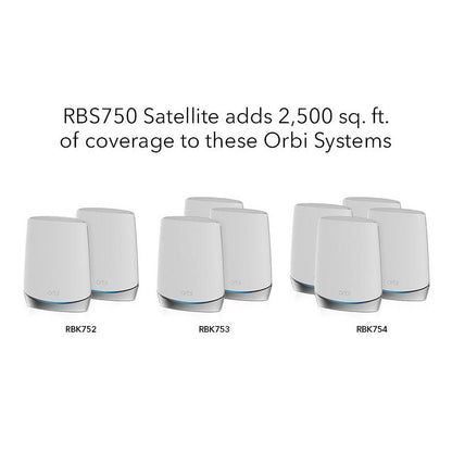 NETGEAR Orbi 750 Series Tri-band WiFi 6 Mesh Add-on Satellite, 4.2Gbps - AX4200 WiFi (RBS750) Satellite Only