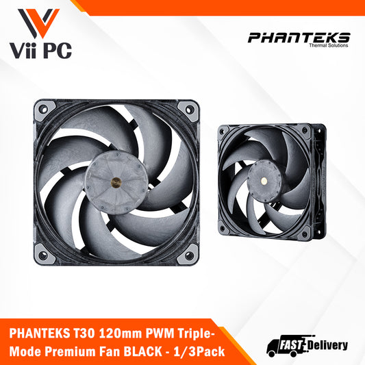 PHANTEKS T30 120mm PWM Triple-Mode Premium Fan 1Fan/3Fans BLACK