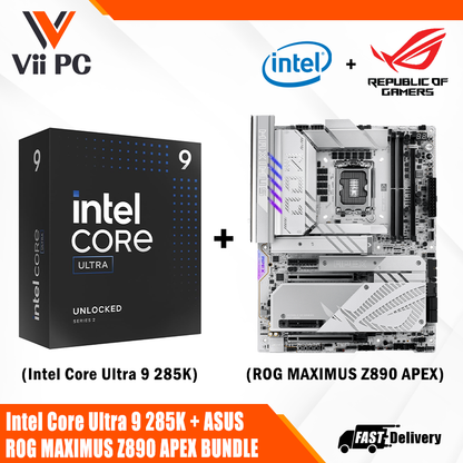 ASUS ROG MAXIMUS Z890 APEX GAMING WIFI AM5 ATX Motherboard + Intel® Core™ Ultra 9 Processor 285K BUNDLE