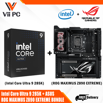 ASUS ROG MAXIMUS Z890 EXTREME GAMING WIFI AM5 ATX Motherboard + Intel® Core™ Ultra 9 Processor 285K BUNDLE