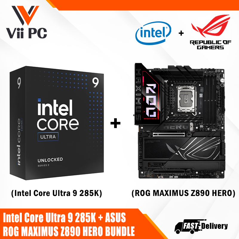 ASUS ROG MAXIMUS Z890 HERO GAMING WIFI AM5 ATX Motherboard + Intel® Core™ Ultra 9 Processor 285K BUNDLE