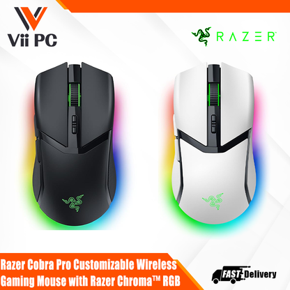 Razer Cobra Pro - Customizable Wireless Gaming Mouse with Razer Chroma™ RGB - Black/White