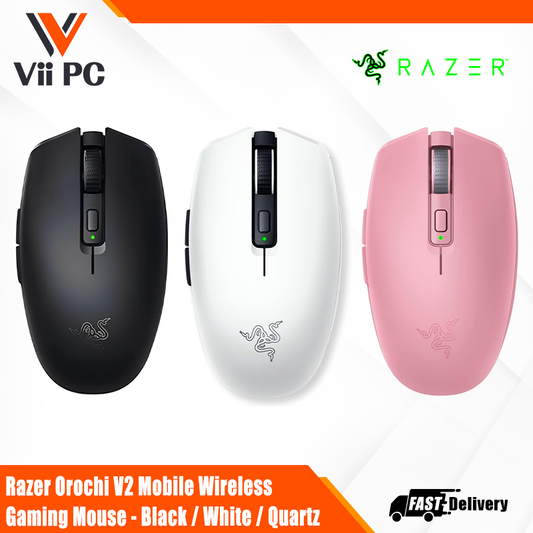 Razer Orochi V2 Mobile Wireless Gaming Mouse with up to 950 Hours of Battery Life - Black/White/Quartz