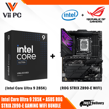 ASUS ROG STRIX Z890-E GAMING WIFI AM5 ATX Motherboard + Intel® Core™ Ultra 9 Processor 285K BUNDLE