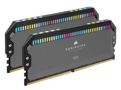 CORSAIR DOMINATOR PLATINUM RGB DDR5 32GB/64GB 5600/6000/6400MHz C30/C32/C36 Intel/AMD Memory Kit - Black/White