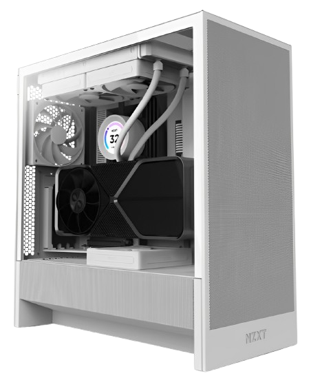 NZXT H5 FLOW / H5 FLOW RGB Compact ATX Mid-Tower Airflow Case with RGB Fans - Black/White