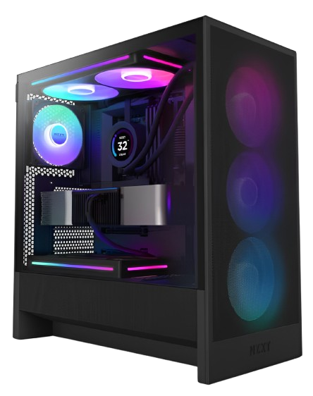 NZXT H5 FLOW / H5 FLOW RGB Compact ATX Mid-Tower Airflow Case with RGB Fans - Black/White