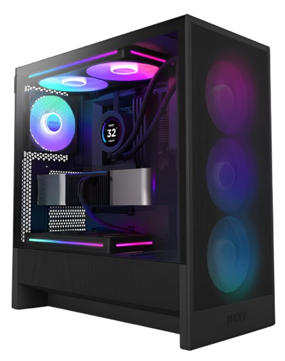 NZXT H5 FLOW / H5 FLOW RGB Compact ATX Mid-Tower Airflow Case with RGB Fans - Black/White