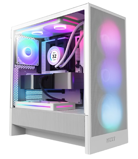 NZXT H5 FLOW / H5 FLOW RGB Compact ATX Mid-Tower Airflow Case with RGB Fans - Black/White