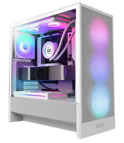 NZXT H5 FLOW / H5 FLOW RGB Compact ATX Mid-Tower Airflow Case with RGB Fans - Black/White