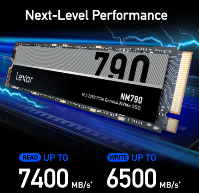 LEXAR NM790 M.2 2280 PCIe 8TB NVME SSD Gen4 (7400MB / 6500MB)