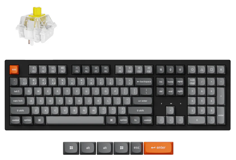 Keychron K10 Max QMK Wireless Mechanical Keyboard - Keychron Super (Red/Brown/Banana)