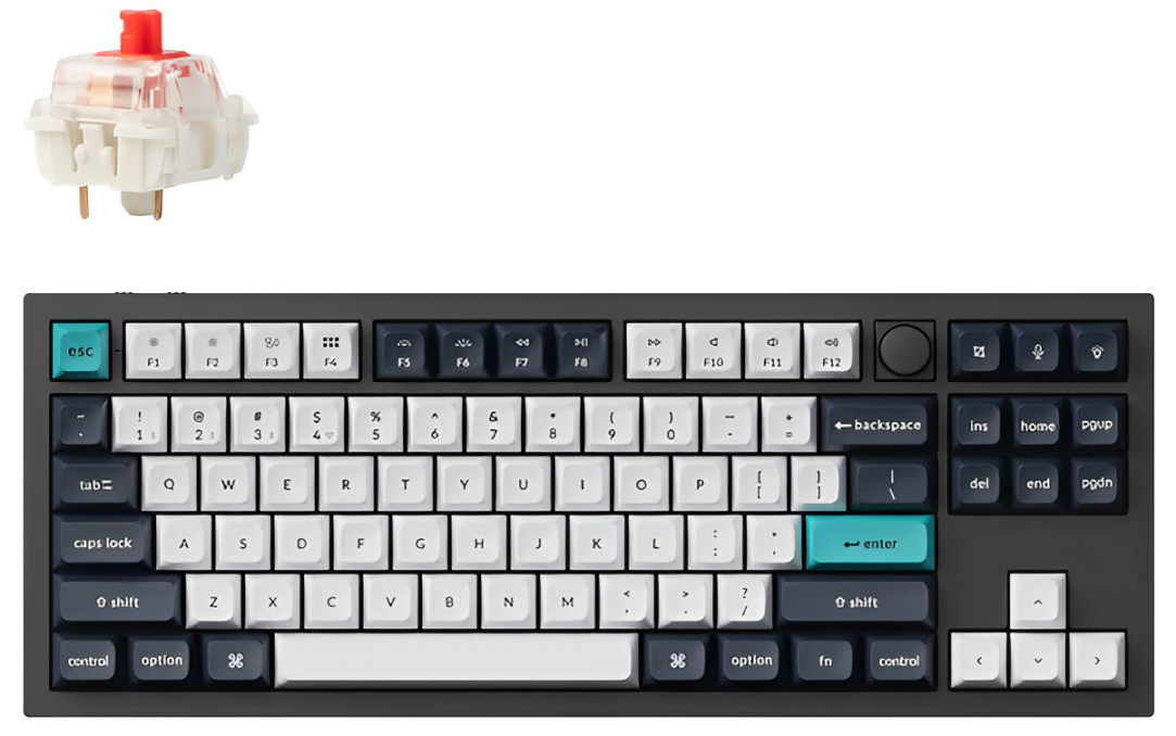 Keychron Q3 Max QMK/VIA Wireless Custom Mechanical Keyboard - (Carbon Black/Shell White), Switch (Red/Brown/Banana)