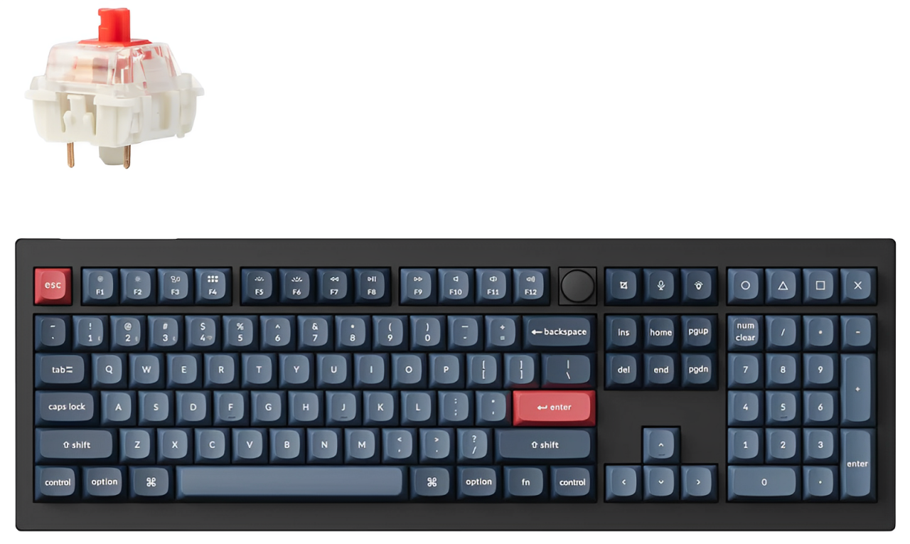 Keychron V6 Max QMK/VIA Wireless Custom Mechanical Keyboard - Switches Gateron Jupiter (Red/Banana)