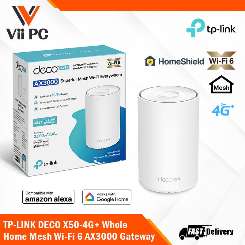 TP-LINK DECO X50-4G 4G+ AX3000 Whole Home Mesh Wi-Fi 6 Gateway