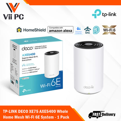 TP-LINK DECO XE75 AXE5400 Tri-Band Mesh Wi-Fi 6E System - 1/2/3 Pack