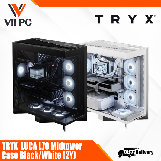 TRYX LUCA L70 Mid-tower Case - Black/White (2 Years Warranty)