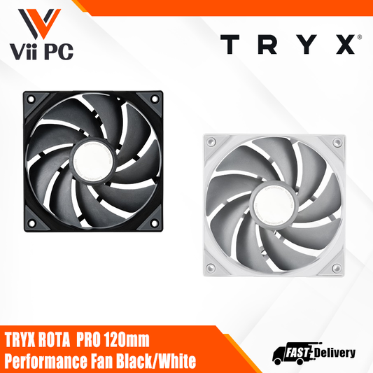 TRYX ROTA PRO 120mm Performance Fan - Black/White (6 Years Warranty)