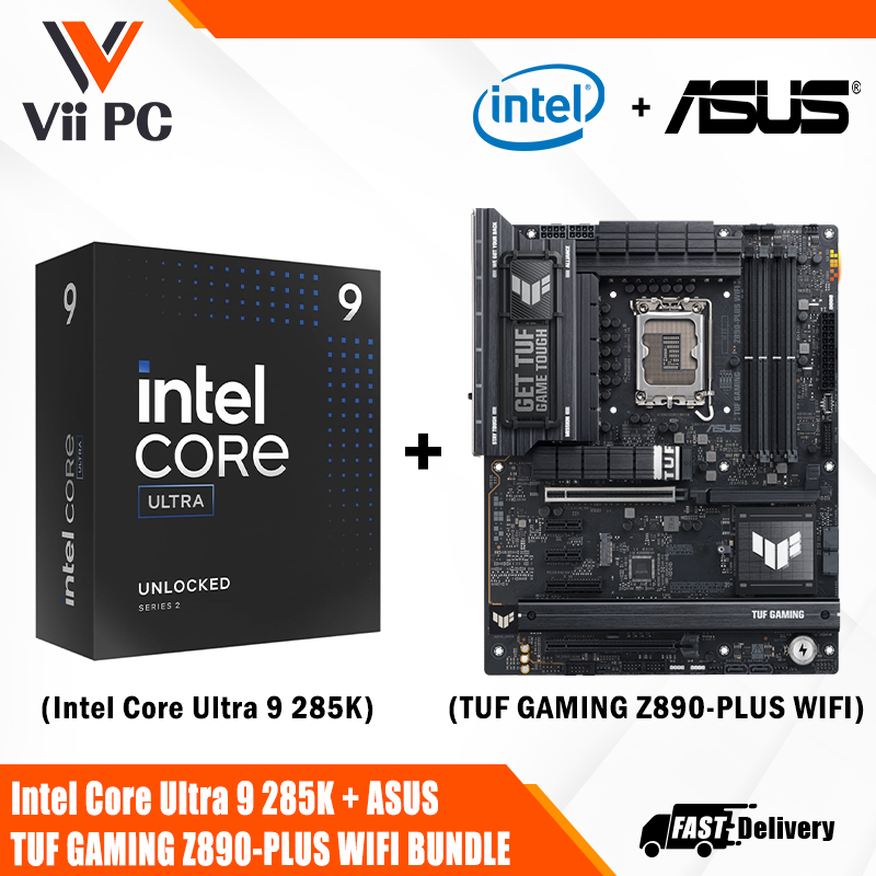 ASUS TUF GAMING Z890-PLUS GAMING WIFI ATX Motherboard + Intel® Core™ Ultra 9 Processor 285K BUNDLE