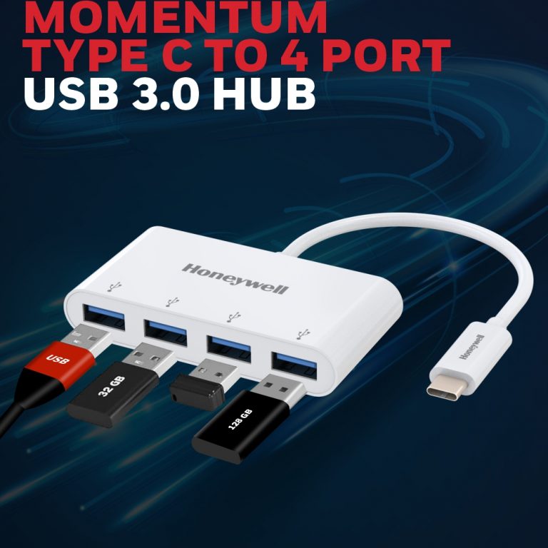 Honeywell Momentum Type C To 4 Port USB 3.0 Hub Platinum Series/3 Years Warranty
