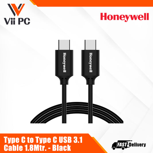 Honeywell Type C to Type C USB 3.1 Cable 1.8mtr Platinum Series/1 Year Warranty - BLACK