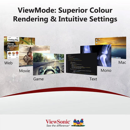 ViewSonic VA2732-MH 27" 1920 x 1080 Pixels Full HD IPS Monitor, Three Side Frameless, Dual Integrated Speakers, Flicker Free, View Mode, HDMI, VGA, Audio Out