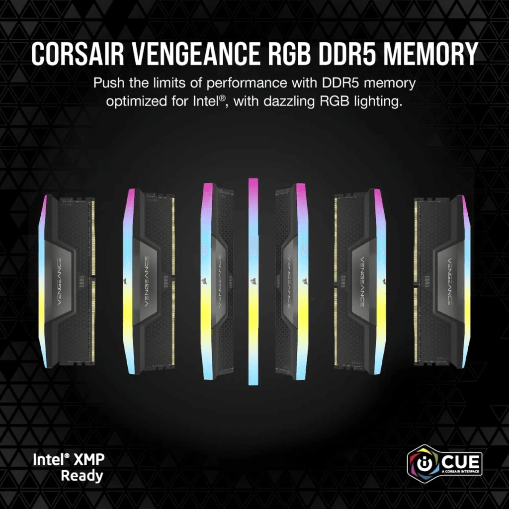 CORSAIR VENGEANCE RGB 32GB(2x16GB) / 64GB(2x32GB) DDR5 DRAM 6400Mhz CL32 Memory Kit - Black