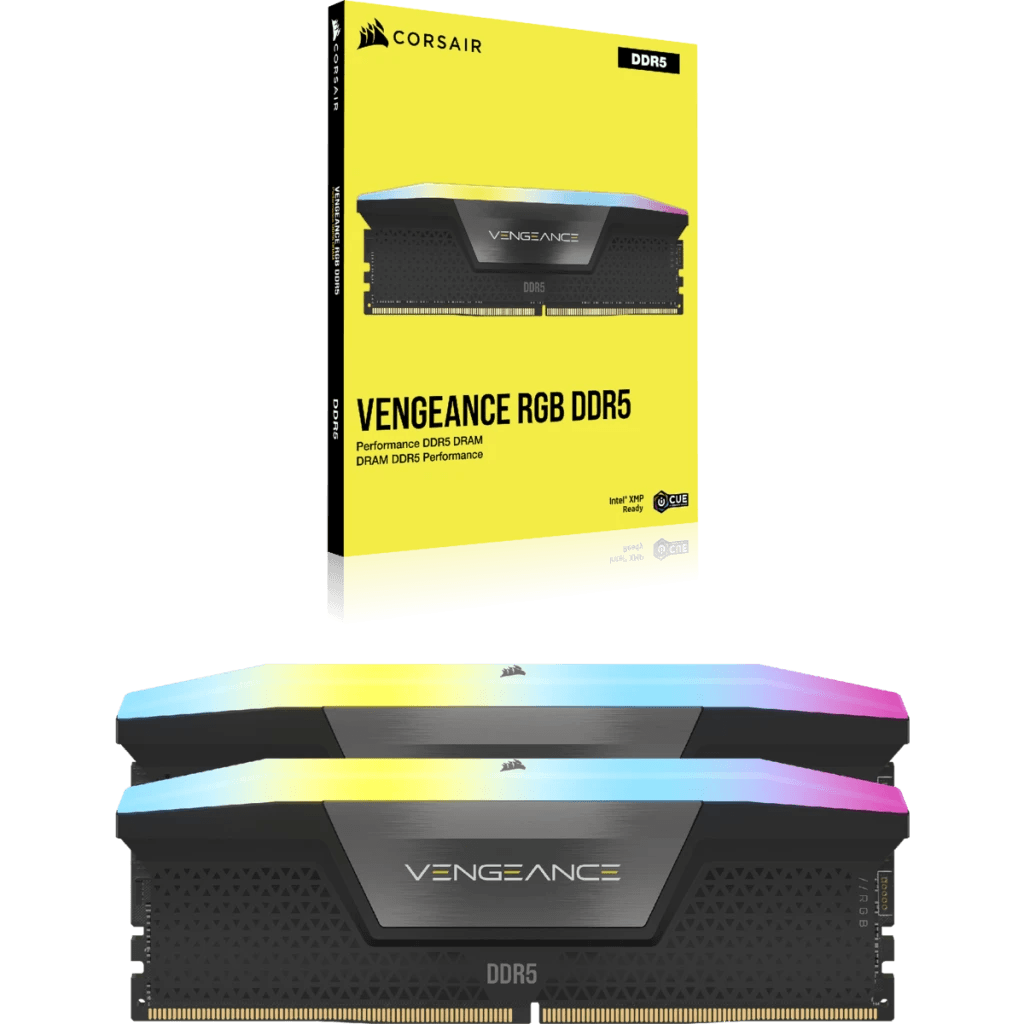 CORSAIR VENGEANCE RGB 48GB (2x24GB) DDR5 DRAM 6000Mhz / 6400Mhz CL36 Memory Kit - Black