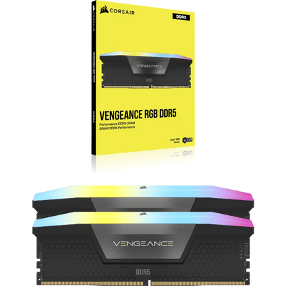 CORSAIR VENGEANCE RGB 48GB (2x24GB) DDR5 DRAM 6000Mhz / 6400Mhz CL36 Memory Kit - Black