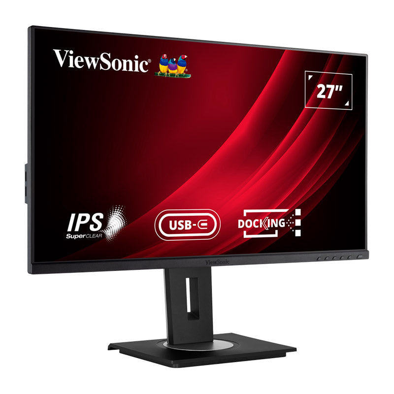 ViewSonic VG2756-2K 27" QHD IPS Docking Monitor with Integrated USB 3.2 Type-C, Ethernet LAN (RJ45), HDMI, Display Port and 40 Degree Tilt Ergonomics for Home and Office