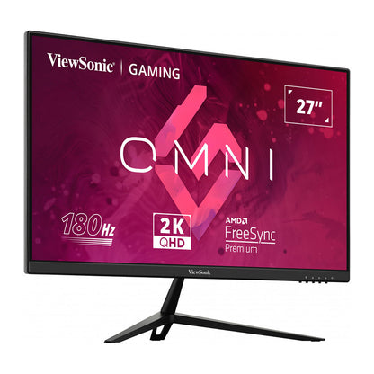 ViewSonic Omni VX2728-2K 27" 2K-QHD, 180Hz IPS Gaming Monitor, 0.5ms MPRT, AMD FreeSync Premium, VESA Adaptive Sync, HDR10, Tilt Adjustable, HDMI, DP, Speakers