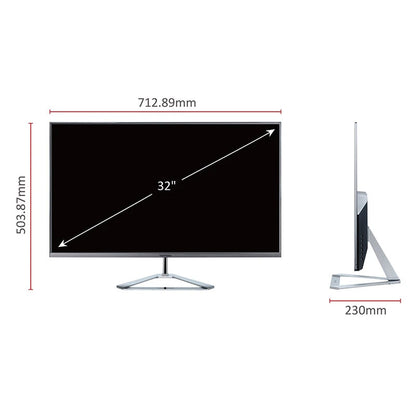 ViewSonic VX3276-2K-MHD 32" WQHD (2560x1440), SuperClear® IPS, QHD Monitor with Frameless bezel, Dual integrated speakers, HDMI DisplayPort and Mini DisplayPort, Silver