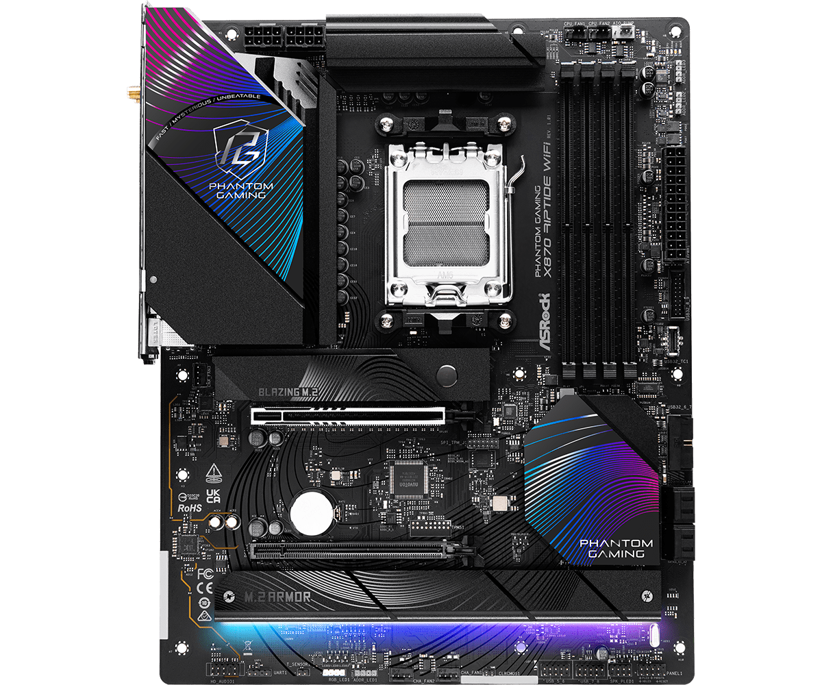 ASROCK X870 Riptide WiFi AM5 Ryzen™ 9000 Series Processors WIFI7 DDR5 ATX Gaming Motherboard