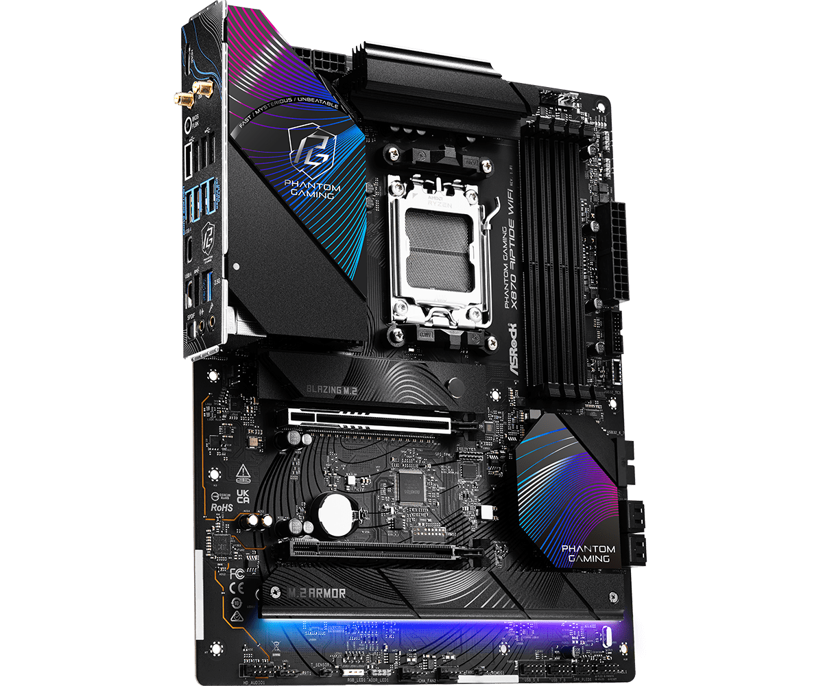 ASROCK X870 Riptide WiFi AM5 Ryzen™ 9000 Series Processors WIFI7 DDR5 ATX Gaming Motherboard