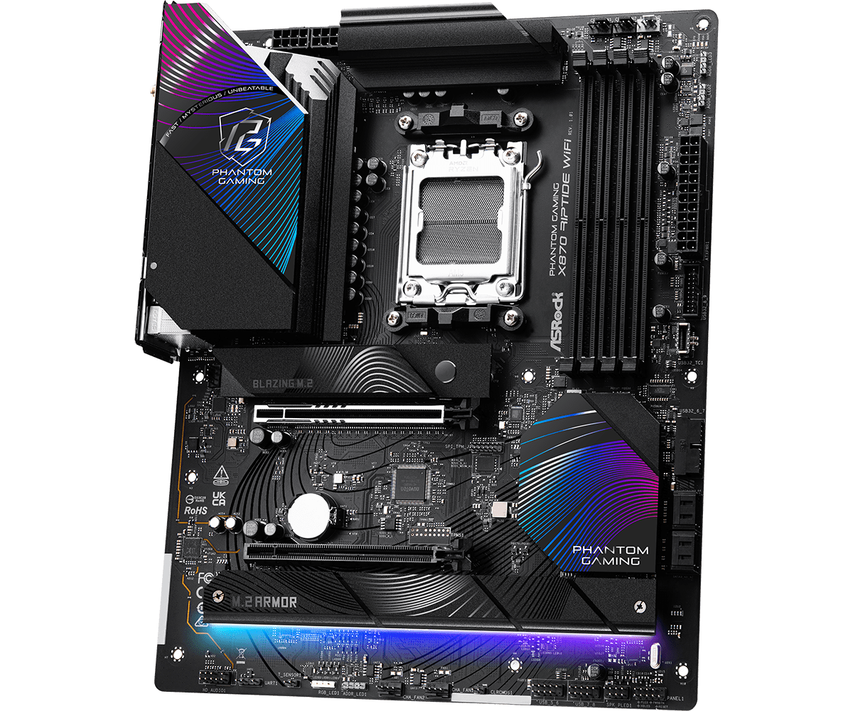 ASROCK X870 Riptide WiFi AM5 Ryzen™ 9000 Series Processors WIFI7 DDR5 ATX Gaming Motherboard