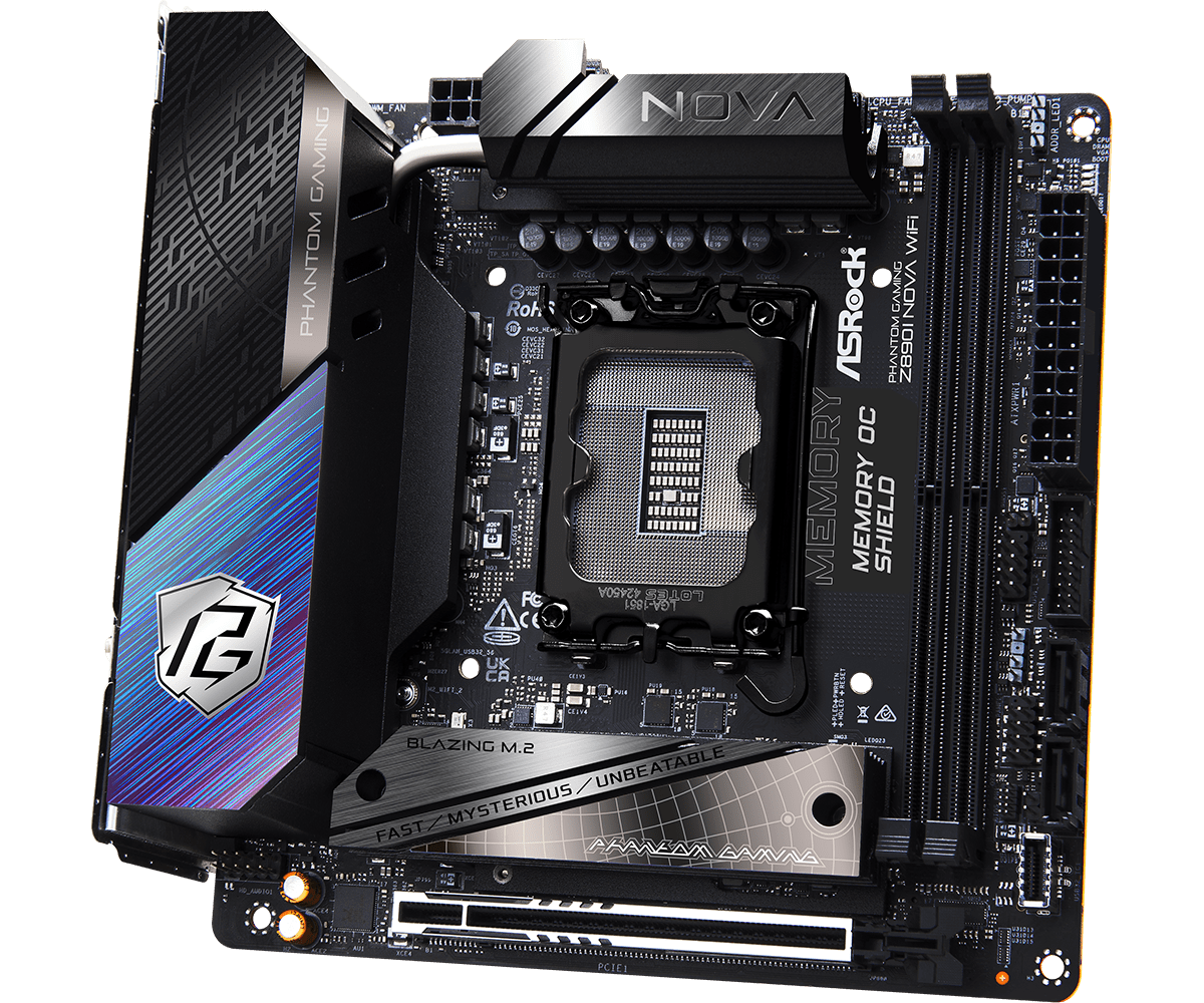 ASRock Z890I Nova WiFi 7 Intel® Core™ Ultra Processors Mini-ITX Gaming Motherboard