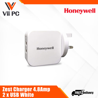 Honeywell Honeywell Zest Charger 24W/4.8Amp/2 x USB/Value Series/3 Years Warranty - BLACK/WHITE
