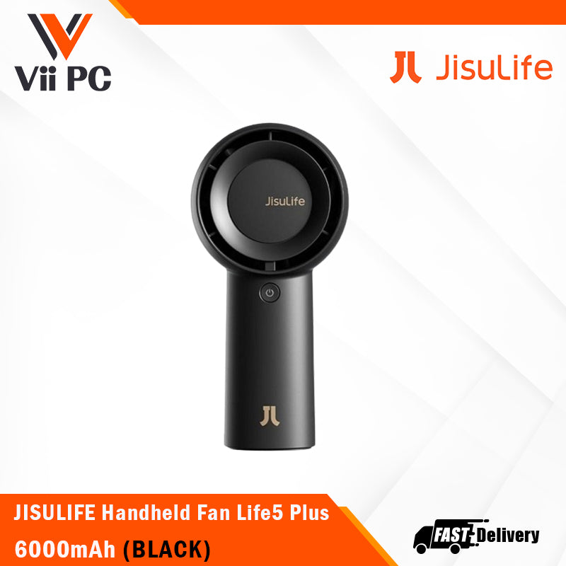 JISULIFE Handheld Fan Life5 Plus 4000mAh/6000mAh (Brown/White/Green/Black) 5 gear turbo wind, 40db noise level, 4.8 m/s, 3hr full recharge, 1 Yr Wty