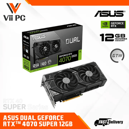 ASUS Dual GeForce RTX 4070 SUPER OC/Non-OC Edition 12GB GDDR6X Graphics Card (Black/White)