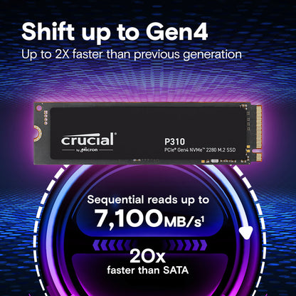 Crucial P310 500GB / 1TB / 2TB PCIe Gen4 NVMe 2280 M.2 SSD - 3 Years Warranty